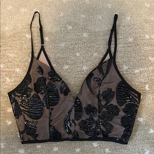 Windsor Black Sequin Crop Size S